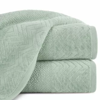 Ręcznik kąpielowy 70x140 cm bawełniany kolor miętowy o ryżowej strukturze z welwetową bordiurą 500 g/m2 LOREN
