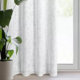 Zasłona kremowo, srebrzysta w stylu eko 140x250 cm przelotka SOLANA