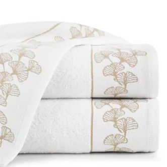Ręcznik kąpielowy 50x90 cm bawełniany kolor biały,złoty z żakardową bordiurą 500 g/m2 BLANCA 10 Limited Collection
