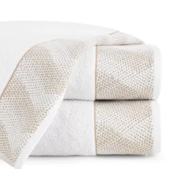 Ręcznik kąpielowy 50x90 cm bawełniany kolor biały,złoty z żakardową bordiurą 500 g/m2 BLANCA 12 Limited Collection