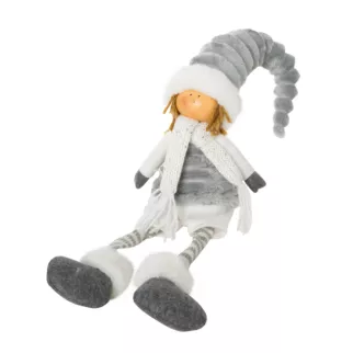Figurka świąteczna DOLL lalka w zimowym stroju z miękkich tkanin