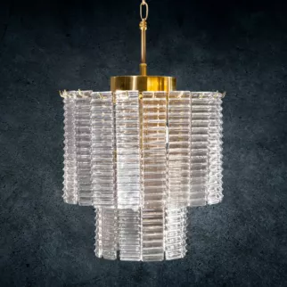 Lampa DALIA z prostokątnymi szklanymi zawieszkami