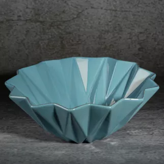 Patera ceramiczna ALANI z geometrycznymi wytłoczeniami