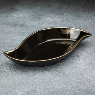 Patera ceramiczna z nadrukiem złotej ważki