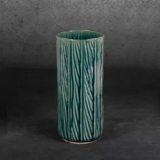 Wazon ceramiczny REA w stylu boho w prążki