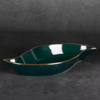 Patera ceramiczna AMORA 2 o lśniącej powierzchni ze złotym detalem