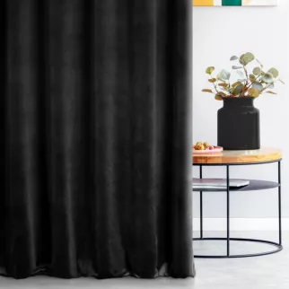 Zasłona czarna z gładkiego welwetu 140x270 taśma SIBEL Pierre Cardin