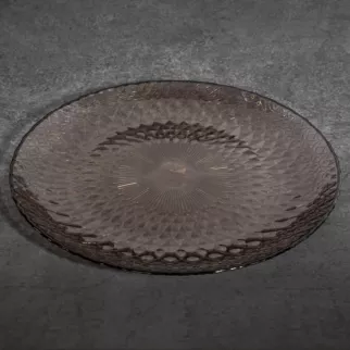 TERRA COLLECTION Patera PALERMO ze szkła dekoracyjnego z geometrycznym wzorem