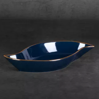 Patera ceramiczna AMORA 1 o lśniącej powierzchni ze złotym detalem