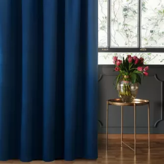 Zasłona granatowa z gładkiego welwetu 140x270 taśma SIBEL Pierre Cardin