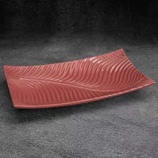 Patera ceramiczna SENA z wytłaczanym wzorem prostokątna