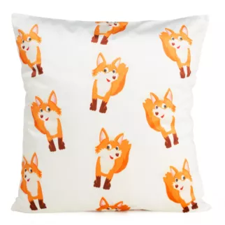 DESIGN 91 Poszewka welwetowa KIDS 9B  z motywem zabawnych lisów
