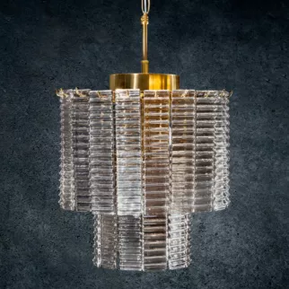 Lampa DALIA z prostokątnymi szklanymi zawieszkami