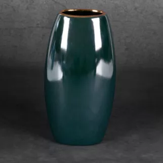 Wazon ceramiczny AMORA 2 o lśniącej powierzchni ze złotym detalem