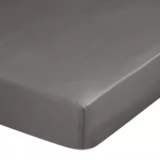 Prześcieradło z gumką 100x200 cm z satyny bawełnianej kolor popielaty 125 g/m2 DINA Diva Line