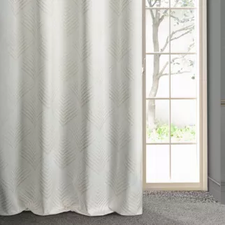 Zasłona biała ze złotym wzorem geometrycznym z welwetu 140x250 cm przelotka BLANCA 2 Limited Collection