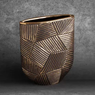 Wazon ceramiczny EMMI z wytłaczanym geometrycznym wzorem