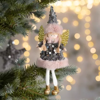 Ozdoba choinkowa ELF z lśniącymi cekinami
