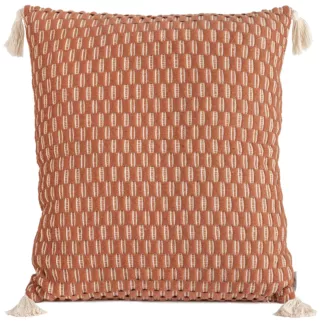 TERRA COLLECTION Poszewka MOROCCO z grubej tkaniny bawełnianej zdobiona chwostami na rogach