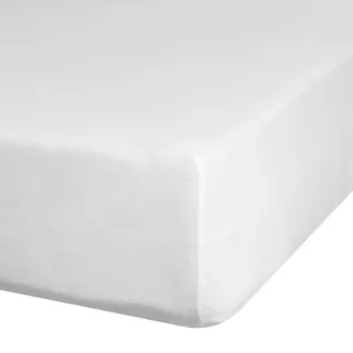 Prześcieradło gładkie z gumką 140x200 cm z satyny bawełnianej kolor biały 125 g/m2 NOVA 3