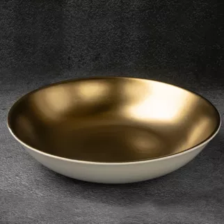 Misa ceramiczna EBRU biało-złota