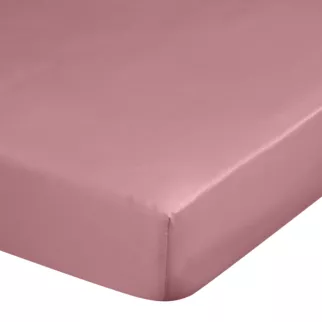 Prześcieradło z gumką 220x200 cm z satyny bawełnianej kolor pudrowy róż 125 g/m2 DINA Diva Line