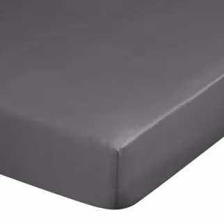 Prześcieradło z gumką 100x200 cm z satyny bawełnianej kolor stalowy 125 g/m2 DINA Diva Line
