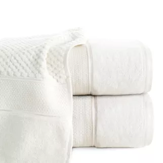 Ręcznik do rąk 30x50 cm bawełniany kolor kremowy z welwetową bordiurą 500 g/m2 JESSI