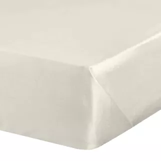 Prześcieradło bez gumki 220x210 cm z satyny bawełnianej kolor kremowy 125 g/m2 DINA Diva Line