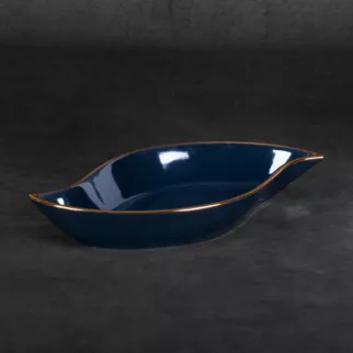 Patera ceramiczna AMORA 1 o lśniącej powierzchni ze złotym detalem