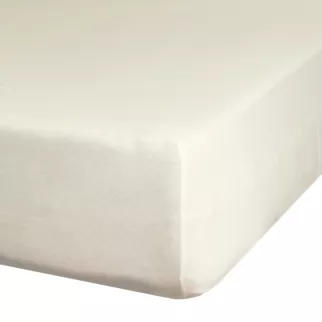 Prześcieradło gładkie z gumką 220x200 cm z satyny bawełnianej kolor kremowy 125 g/m2 NOVA 3