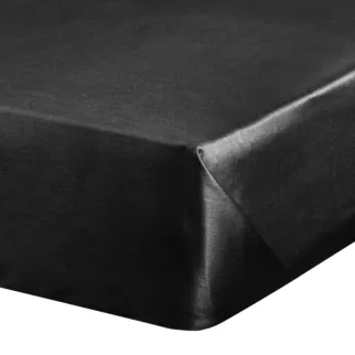 Prześcieradło bez gumki 160x210 cm z satyny bawełnianej kolor czarny 125 g/m2 DINA Diva Line
