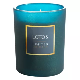 LIMITED COLLECTION Świeca zapachowa LOTOS  w szkle HARMONIA TURKUSU