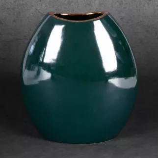 Wazon ceramiczny AMORA 2 o lśniącej powierzchni ze złotym detalem