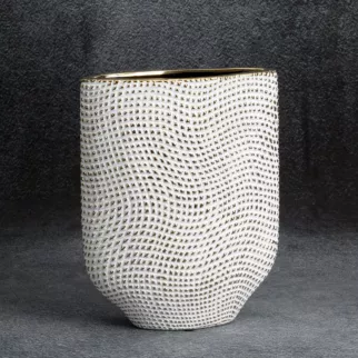 Wazon ceramiczny VERDA  z drobnym wytłaczanym wzorem
