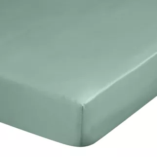 Prześcieradło gładkie z gumką 220x200 cm z satyny bawełnianej kolor miętowy 125 g/m2 NOVA 3