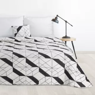 DESIGN 91 Narzuta GEO 1 z nadrukiem geometrycznym pikowana techniką hot press