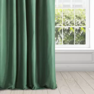 Zasłona zielona z błyszczącym splotem 140x250 cm przelotka ESSME