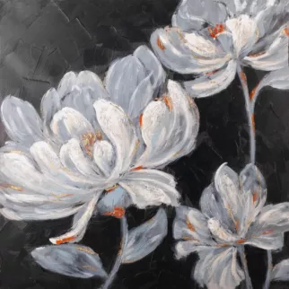 Obraz ANEMONE 1 ręcznie malowany na płótnie ze złotymi refleksami