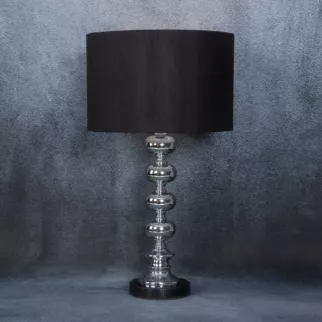 Lampa stołowa NIKI na podstawie z marmuru i metalu z abażurem z matowej tkaniny