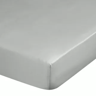 Prześcieradło z gumką 100x200 cm z satyny bawełnianej kolor jasnoszary 125 g/m2 DINA Diva Line
