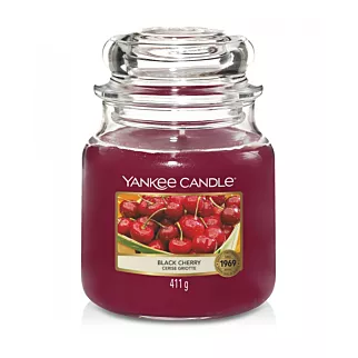 YANKEE CANDLE - Średnia świeca zapachowa w słoiku -Black cherry