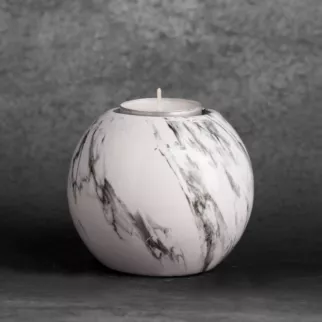 Świecznik ceramiczny SANA  z marmurkowym wzorem