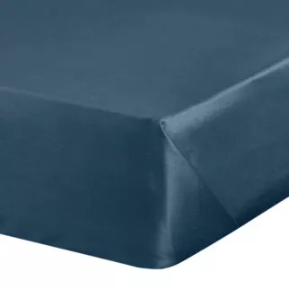 Prześcieradło bez gumki 220x210 cm z satyny bawełnianej kolor ciemnoniebieski 125 g/m2 DINA Diva Line