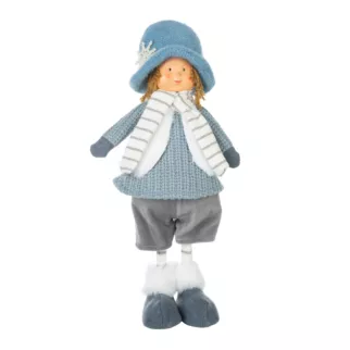 Figurka świąteczna DOLL lalka  w zimowym stroju z miękkich tkanin