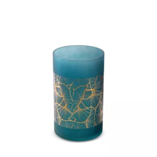 LIMITED COLLECTION Wazon MUSA granatowo-złoty z malowanego szkła artystycznego ENERGIA GRANATU