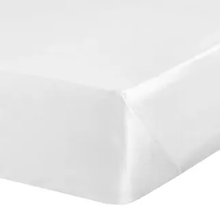 Prześcieradło bez gumki 160x210 cm z satyny bawełnianej kolor biały 125 g/m2 DINA Diva Line