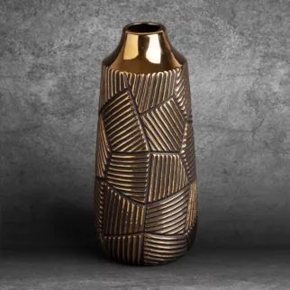 Wazon ceramiczny EMMI z wytłaczanym geometrycznym wzorem