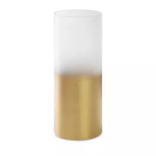 LIMITED COLLECTION Wazon BLANCA biało-złoty ze szkła artystycznego MAGIA BIELI