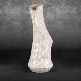 Wazon ceramiczny LIZA z wytłaczanym wzorem o ściętym kształcie